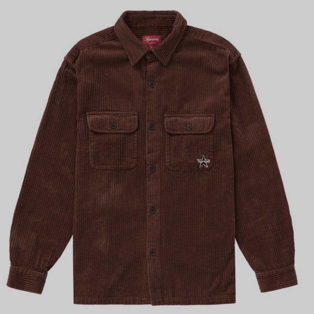 Supreme Corduroy Shirt Shirt (SS22) Brown in Small